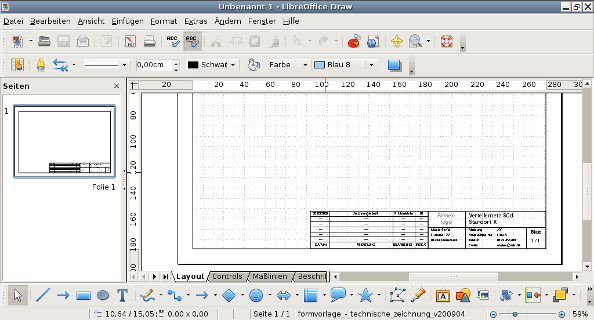 Formvorlage Technische Zeichnung