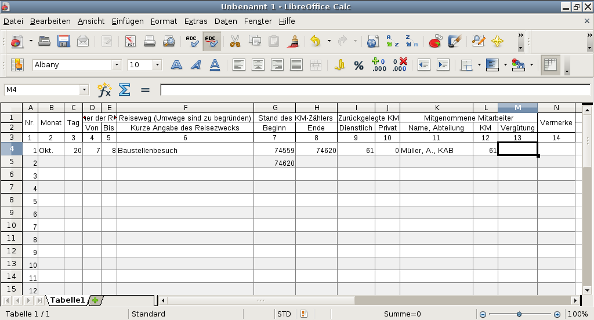 Ein Fahrtenbuch zur Abrechnung von Dienstfahrten 