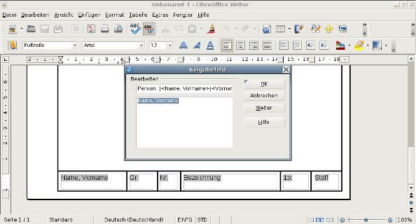 Zeichenblatt DIN EN ISO 5457