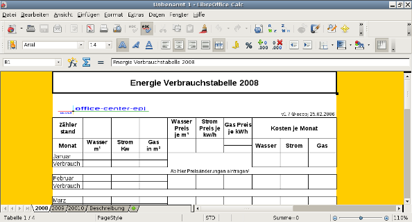 Energieverbrauchs- und Kostenübersicht