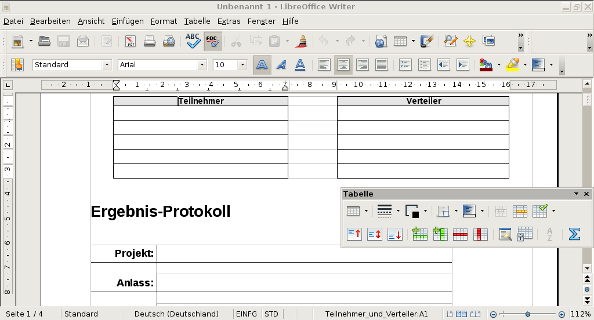 Ergebnis-Protokoll, handschriftlich