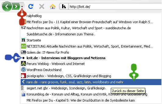 Aktuellen Verlauf anzeigen